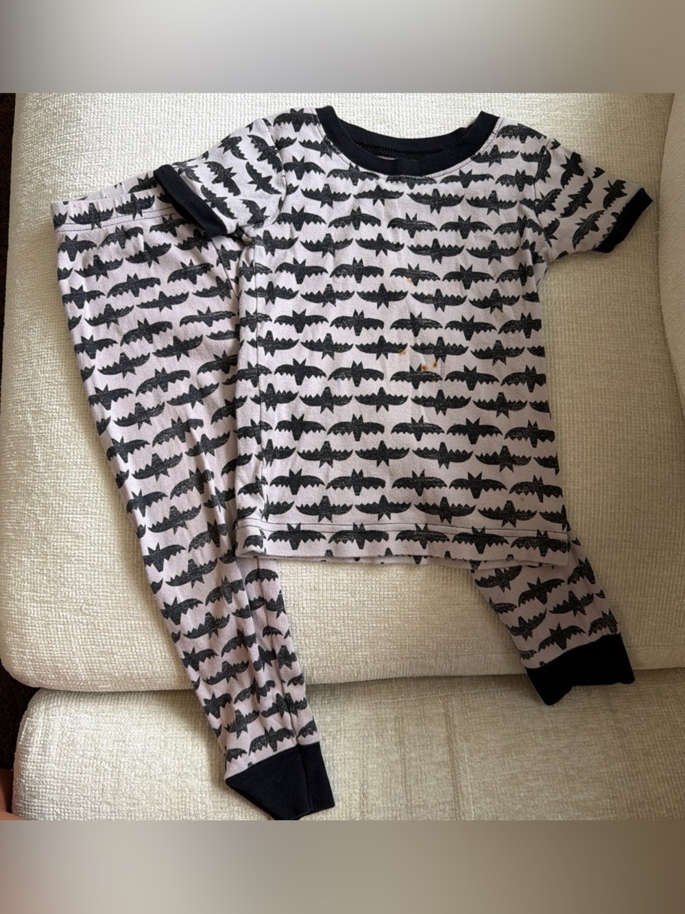 Old Navy Pink and Black Bat-Print Kids Pajama Set